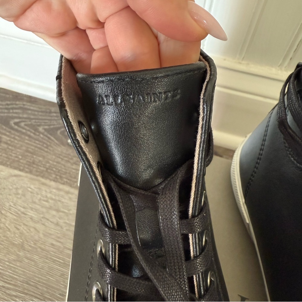 AllSaints Dumont Leather High Top Sneaker US7 - Picture 5 of 12